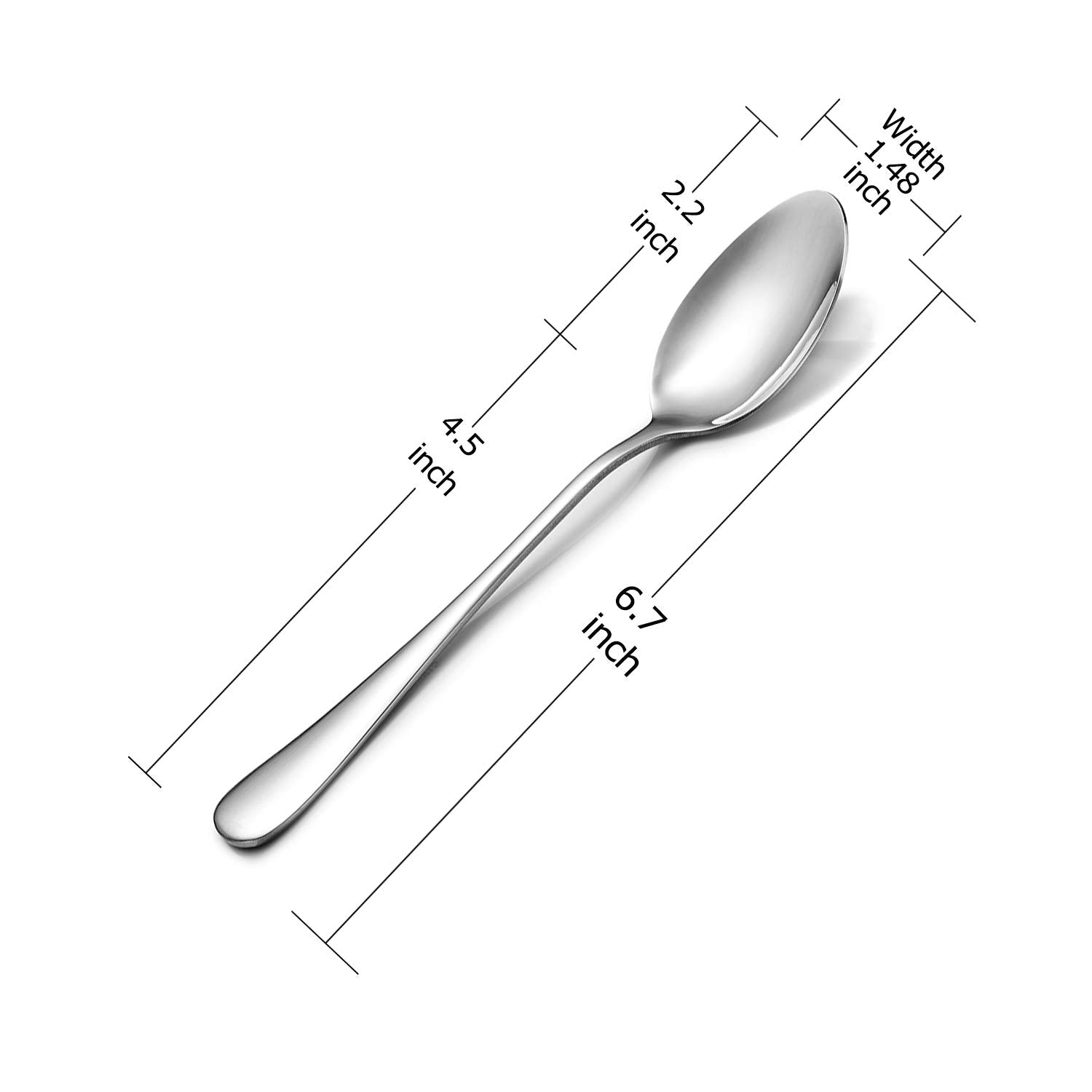 Teaspoon Set,16 Piece 6.7'' Spoons Silverware,Premium Food Grade 18/10 Stainless Steel Tea Spoons,Durable Small Spoons,Good Teas